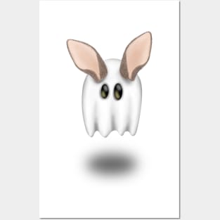 Ghost Rabbit Ears Cartoon Ghostly Sheet Trick or Treat Posters and Art